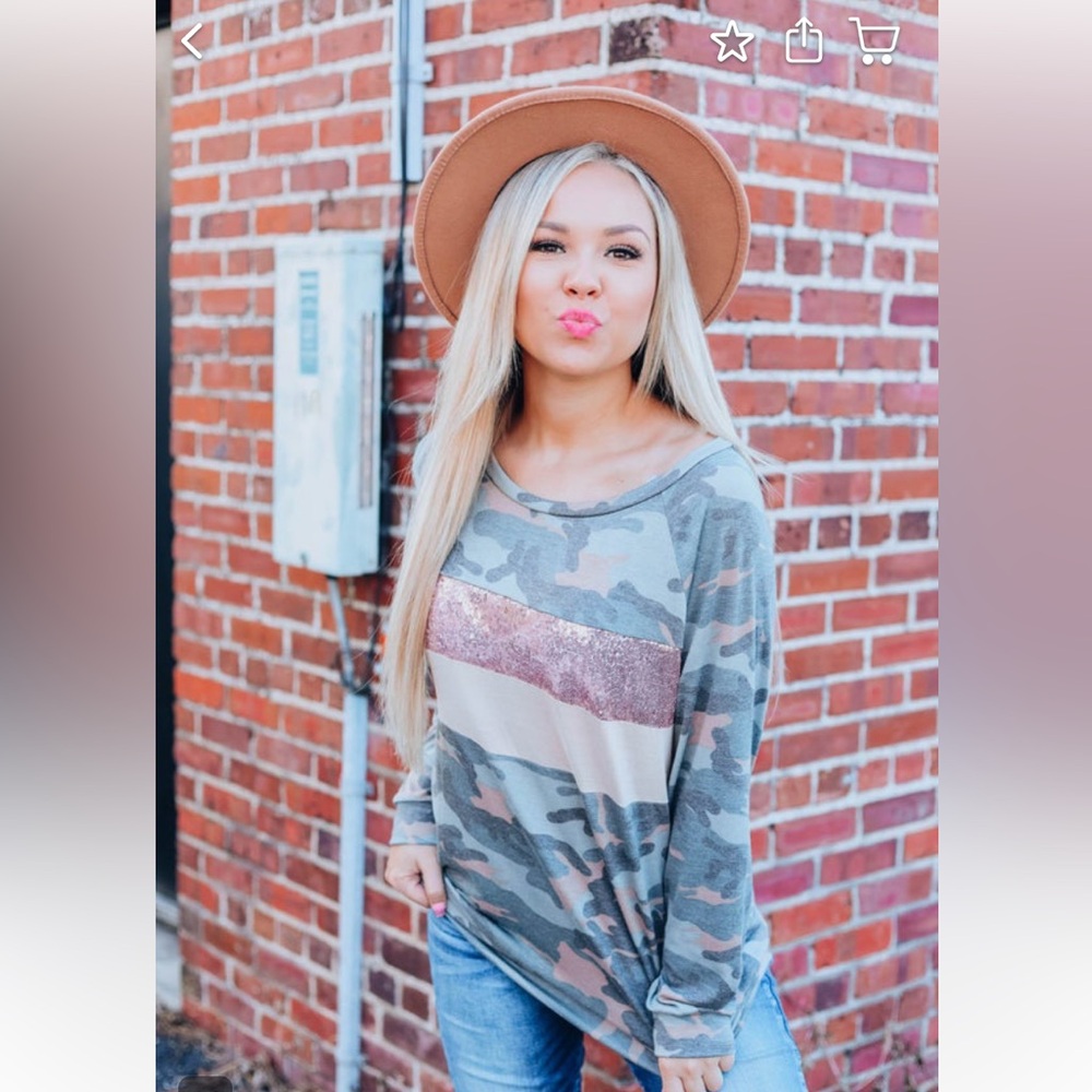 Sequin Camo Top